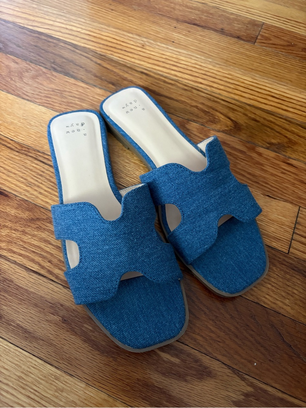 a new day Denim Blue Cutout Slide Sandals - Women